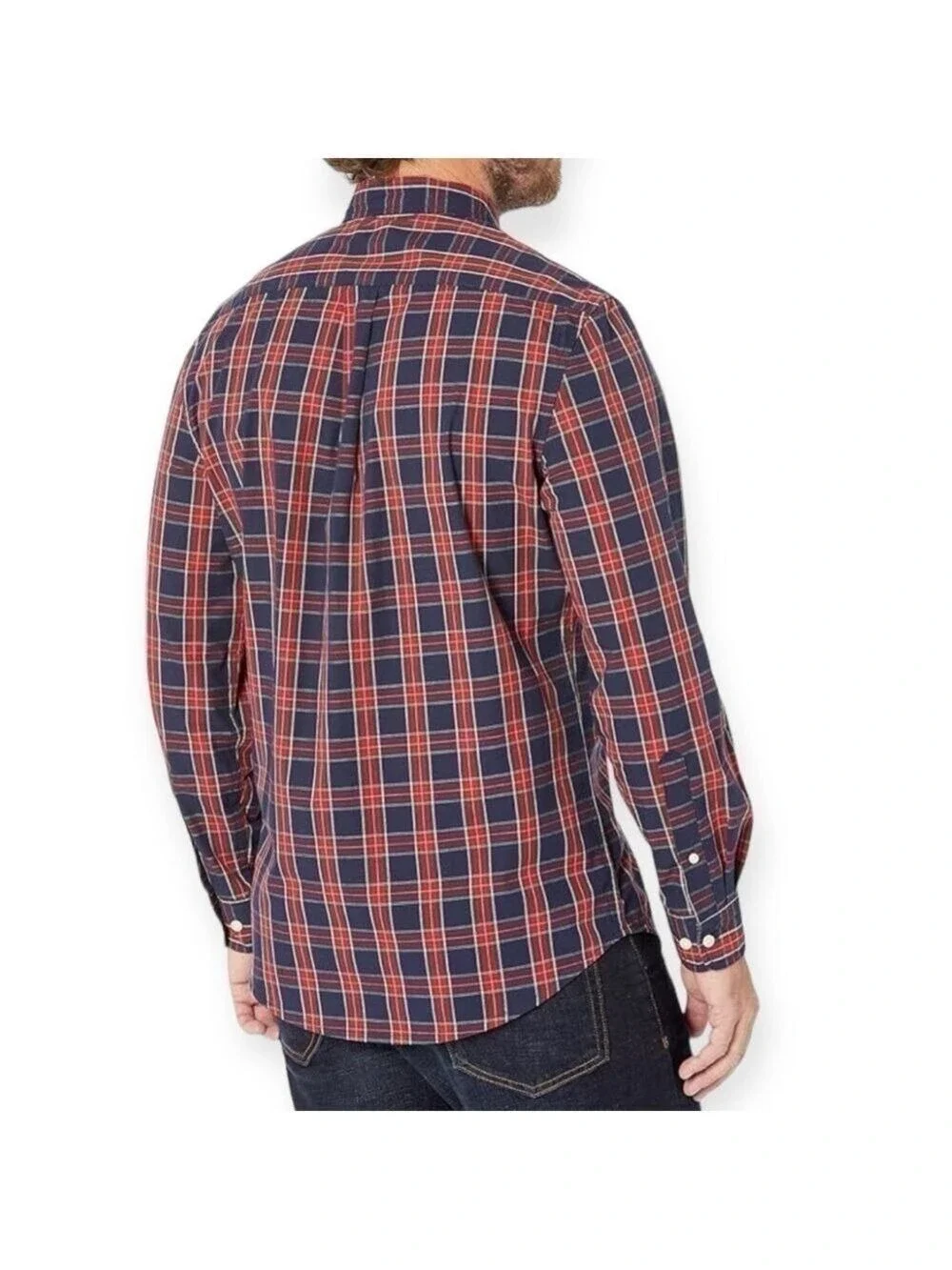 J Crew Men’s Long Sleeves Buttons Down Slim Plaid Heather Cotton Shirt Size M
